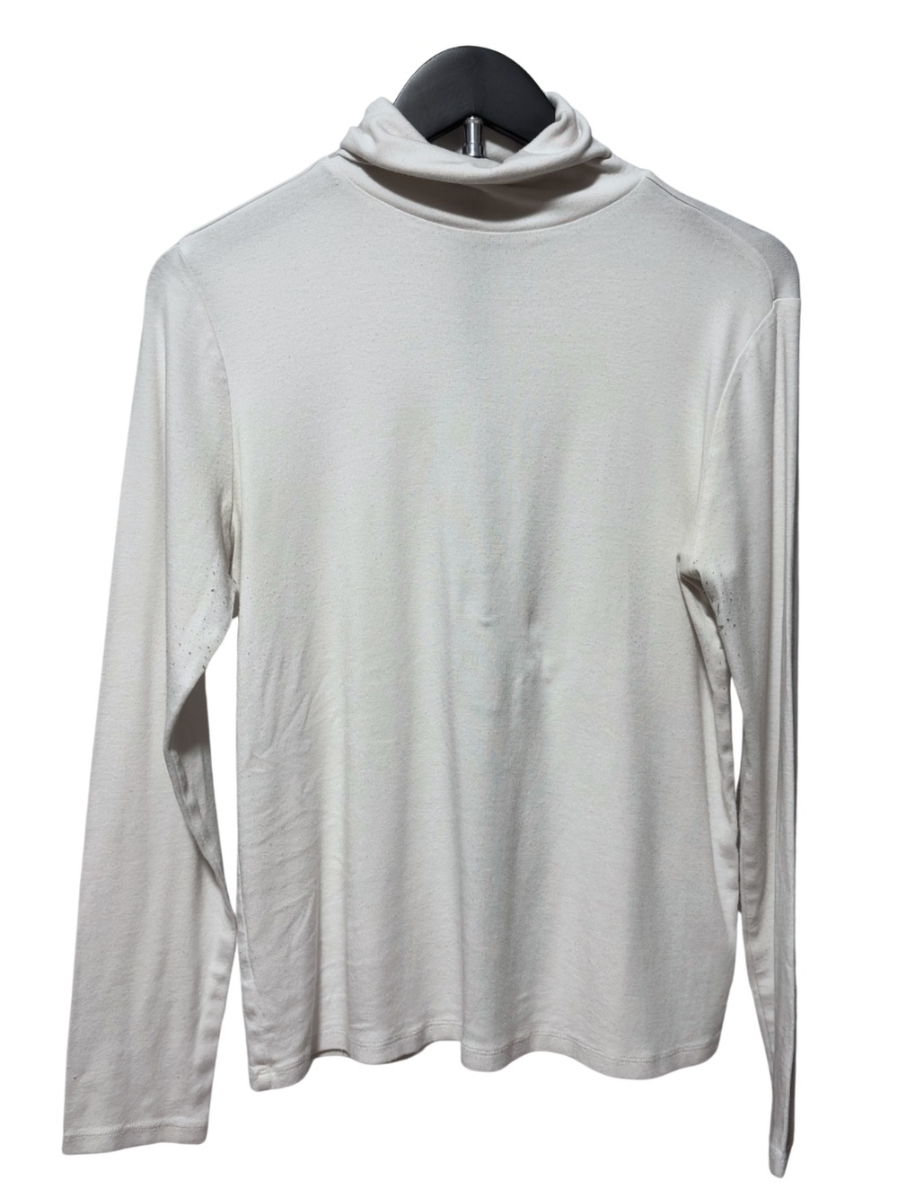 a.n.a Basic Layering White Cotton-Blend Long Sleeve Turtleneck